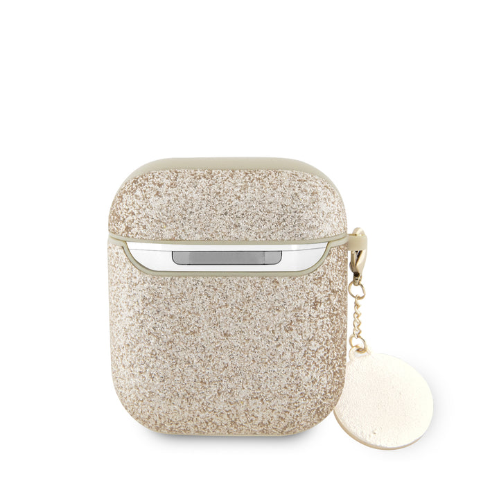 Funda Guess Logo Clásico AirPods 1/2 Brillo Dorado