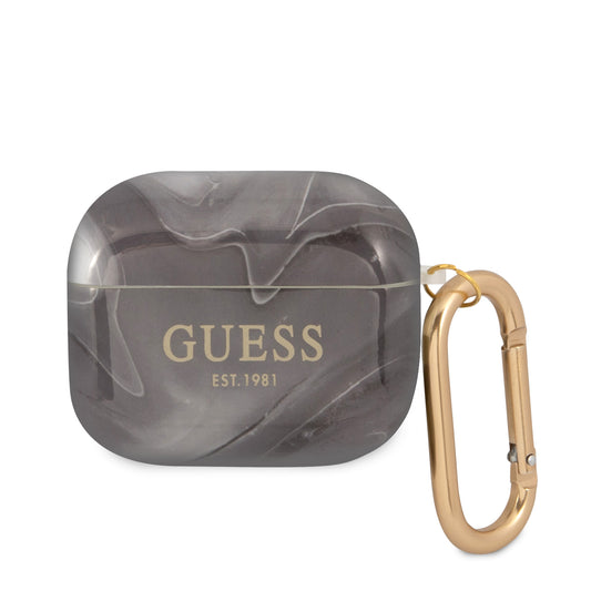 Case Guess TPU Mármol Negro para AirPods 3 | Protección Elegante y Moderna