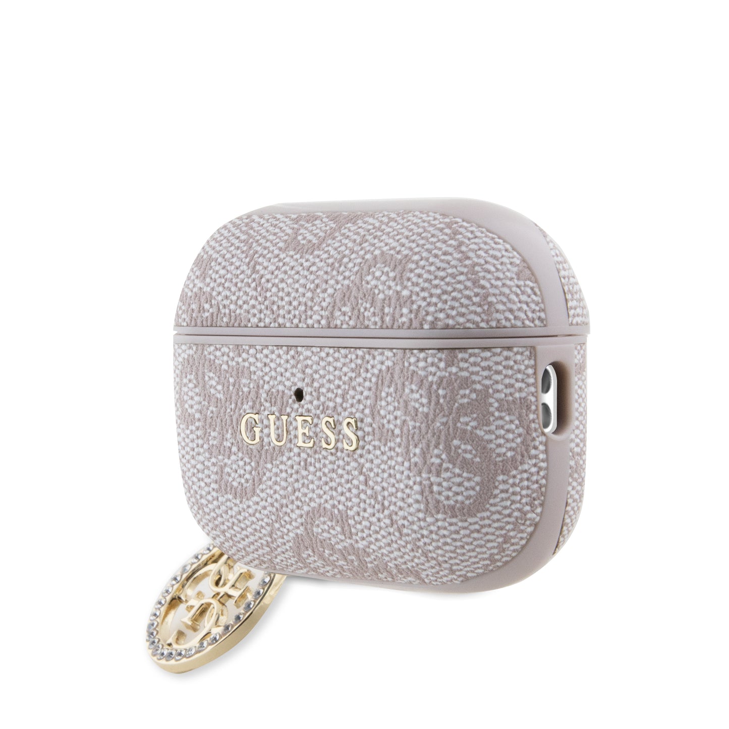 Case Guess Rosa 4G con Logo Metálico y Charms para AirPods Pro 2 | Estilo Elegante y Protección Premium