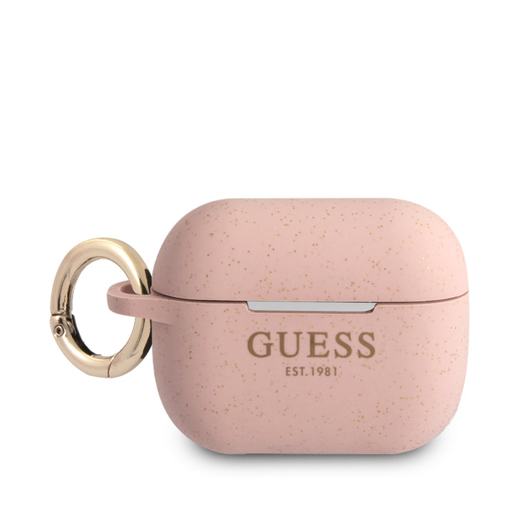 Funda Guess Rosa con Brillos de Silicón para AirPods Pro