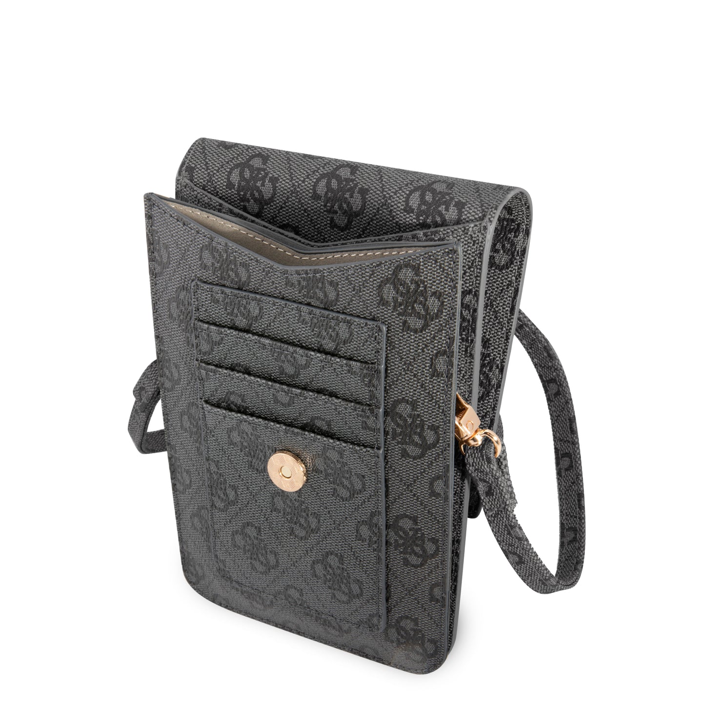 Set de Lujo Guess: Cartera Monograma 4G + Audífonos Inalámbricos Lipstick Negros | Kit de Regalo Original