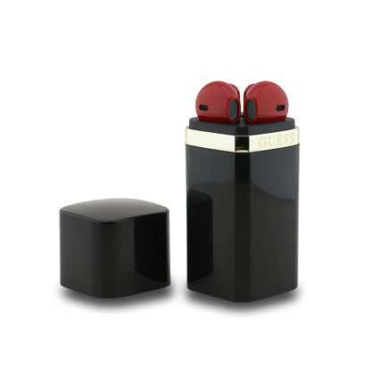 Set de Lujo Guess: Cartera Monograma 4G + Audífonos Inalámbricos Lipstick Negros | Kit de Regalo Original