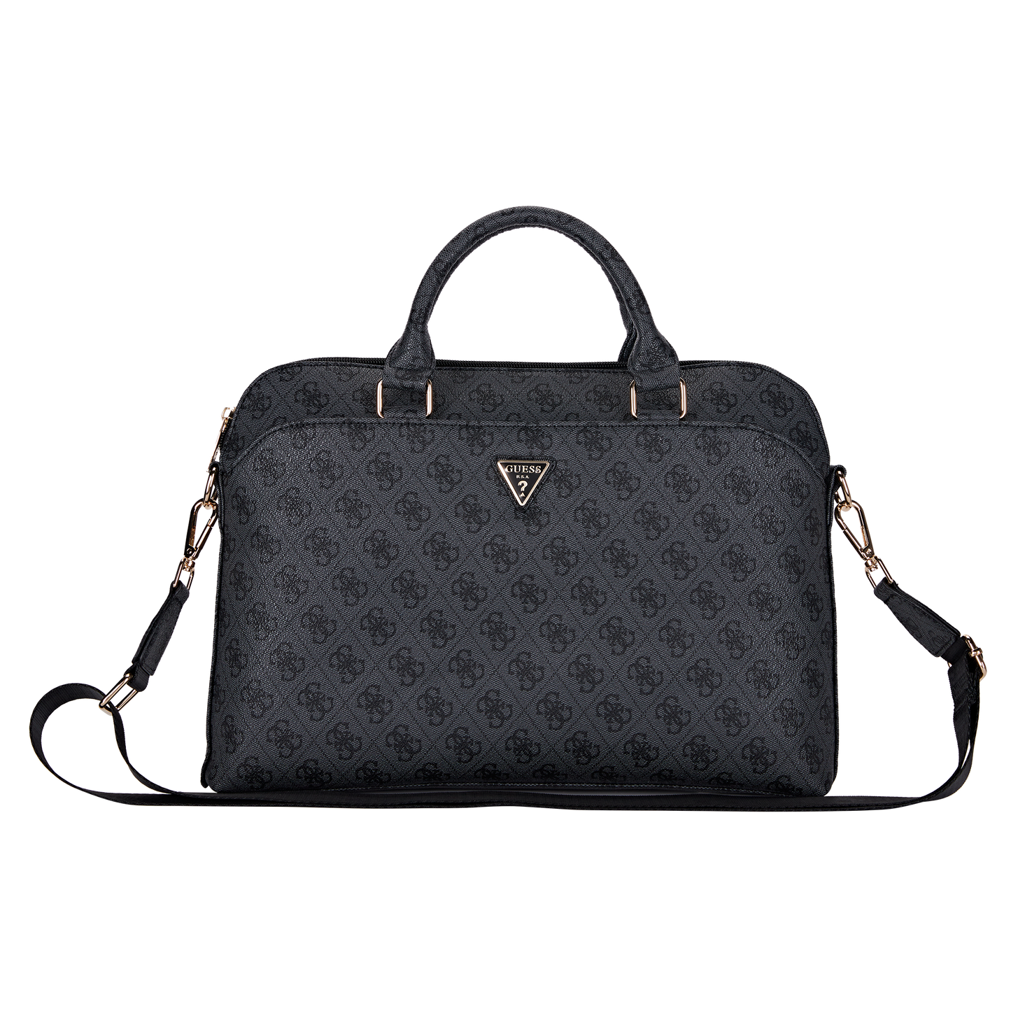 Portafolio Guess 4G Logo Triángulo 15" Negro | Estilo Profesional y Elegante