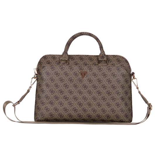 Portafolio Guess 4G Logo Triángulo 15" Café | Estilo y Elegancia