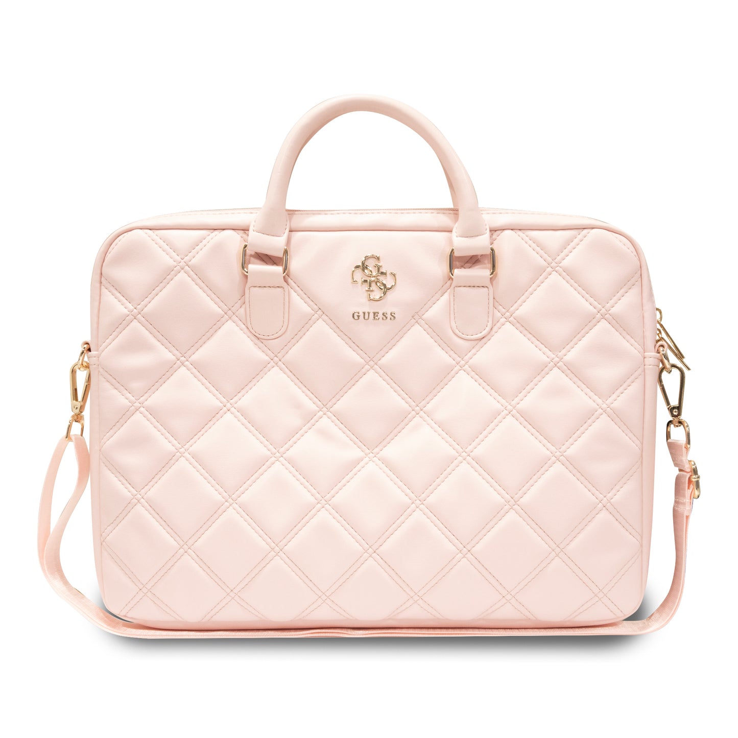 Portafolio Guess 16" Logo 4G Acolchado Rosa - Bolsa de trabajo