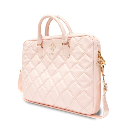 Portafolio Guess 16" Logo 4G Acolchado Rosa - Bolsa de trabajo