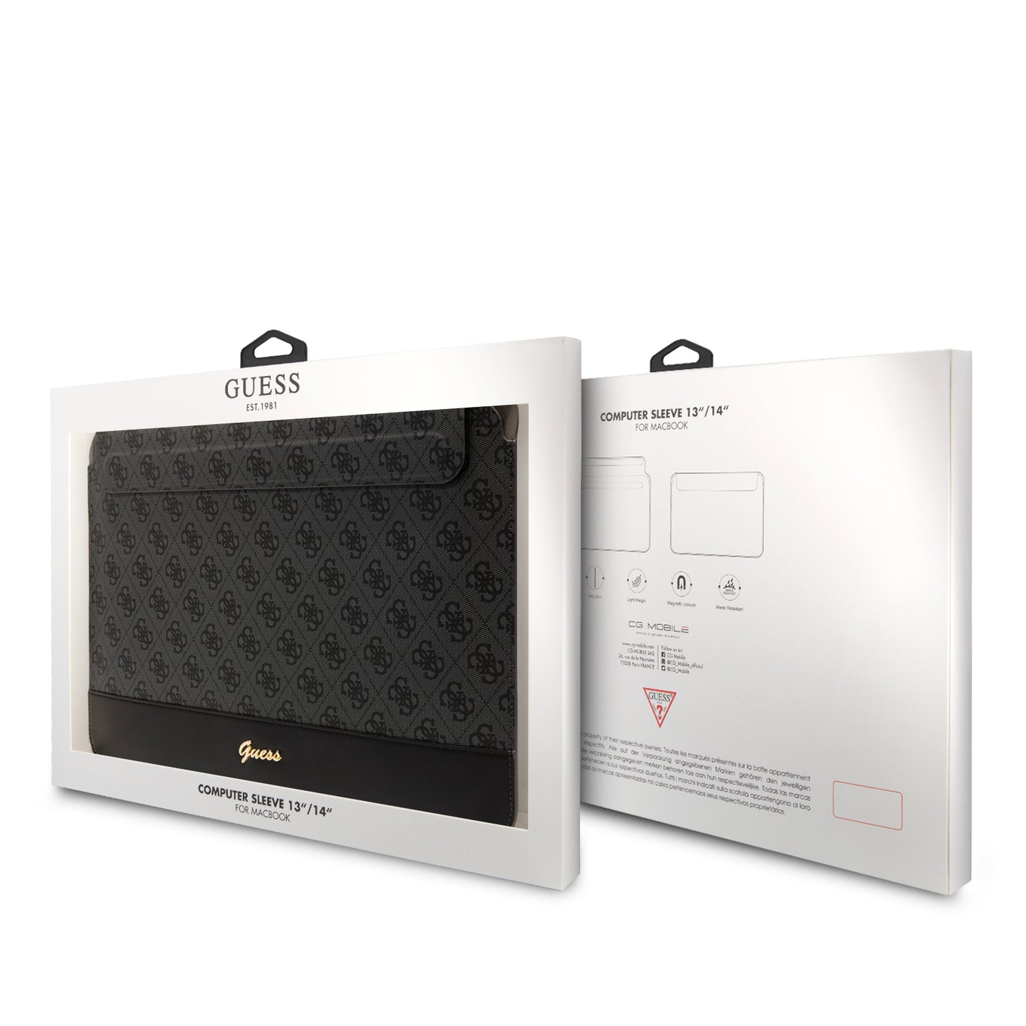 Funda Guess 4G Logo Clásico Negra para Laptop 14" – Elegancia y Protección