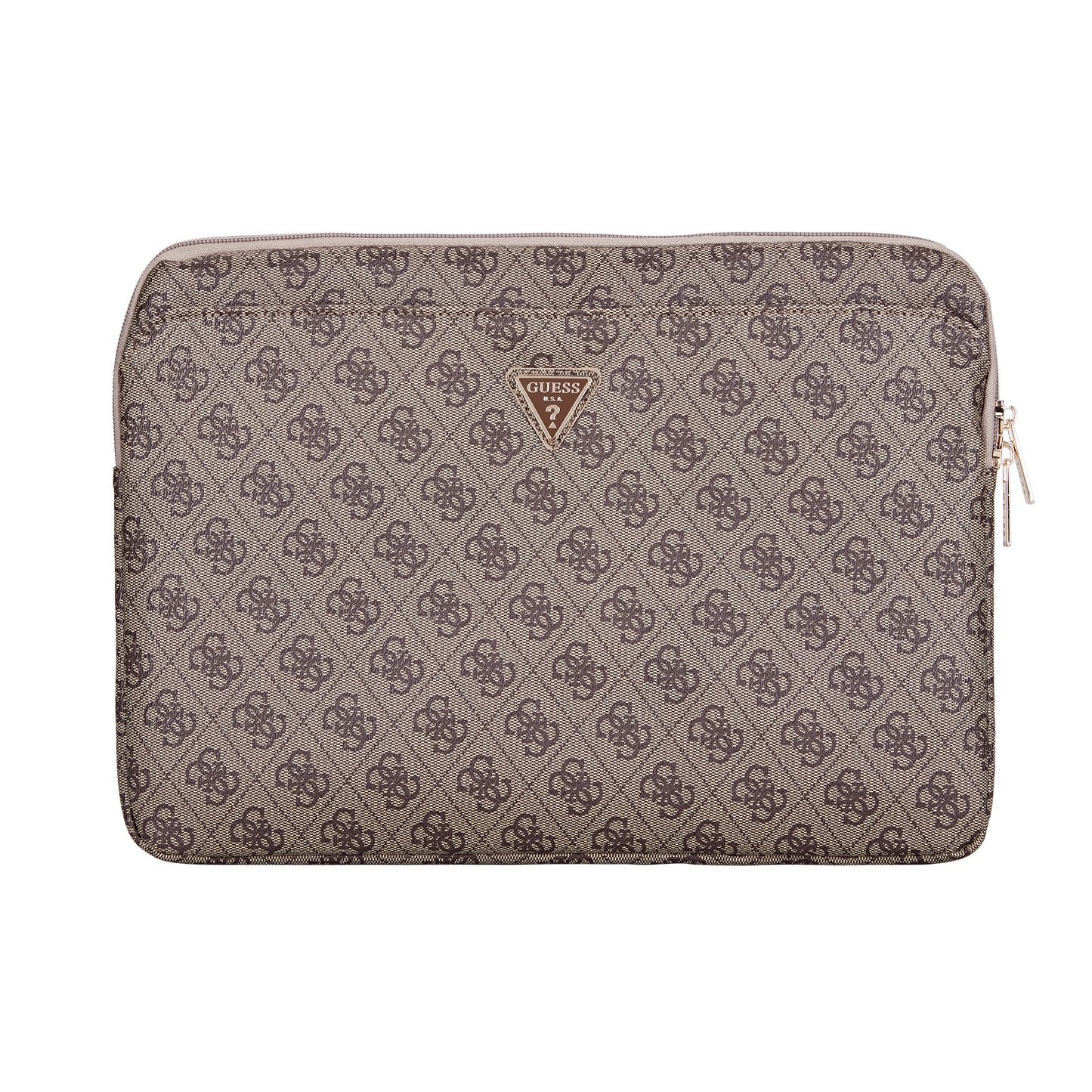Funda Guess 4G Triángulo Café para Laptop 14" – Estilo y Protección con Elegancia