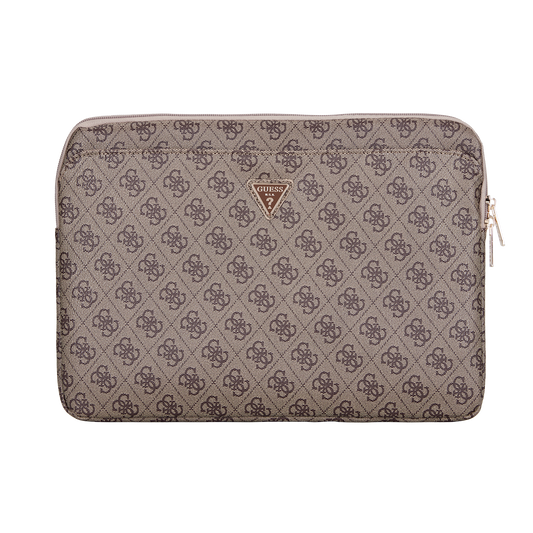 Funda Guess 4G Triángulo Café para Laptop 14" – Estilo y Protección con Elegancia