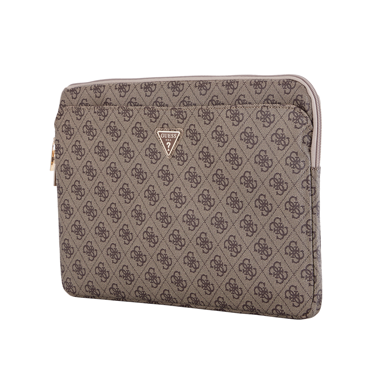 Funda Guess 4G Triángulo Café para Laptop 14" – Estilo y Protección con Elegancia