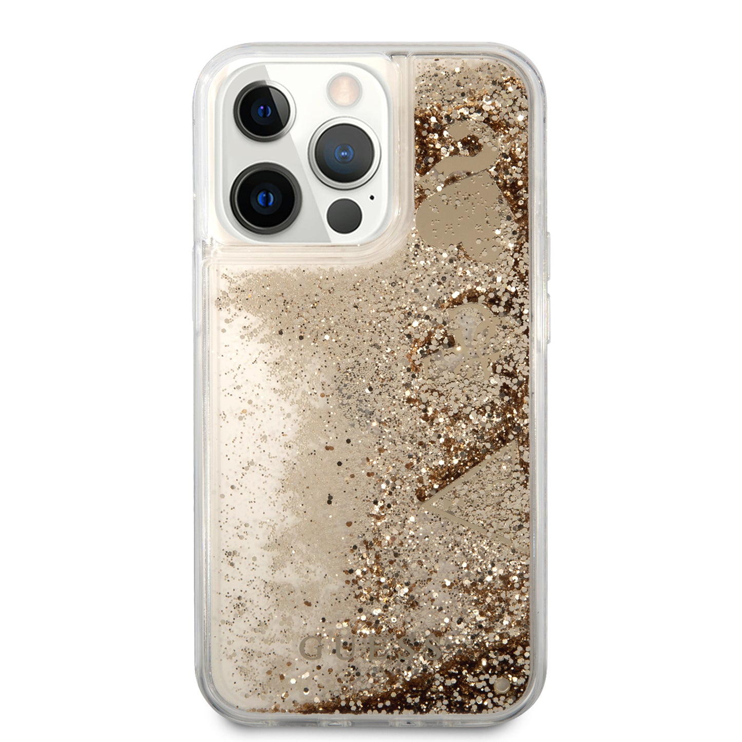 Case Guess Brillos Dorados para iPhone 13 Pro - Elegancia y Protección