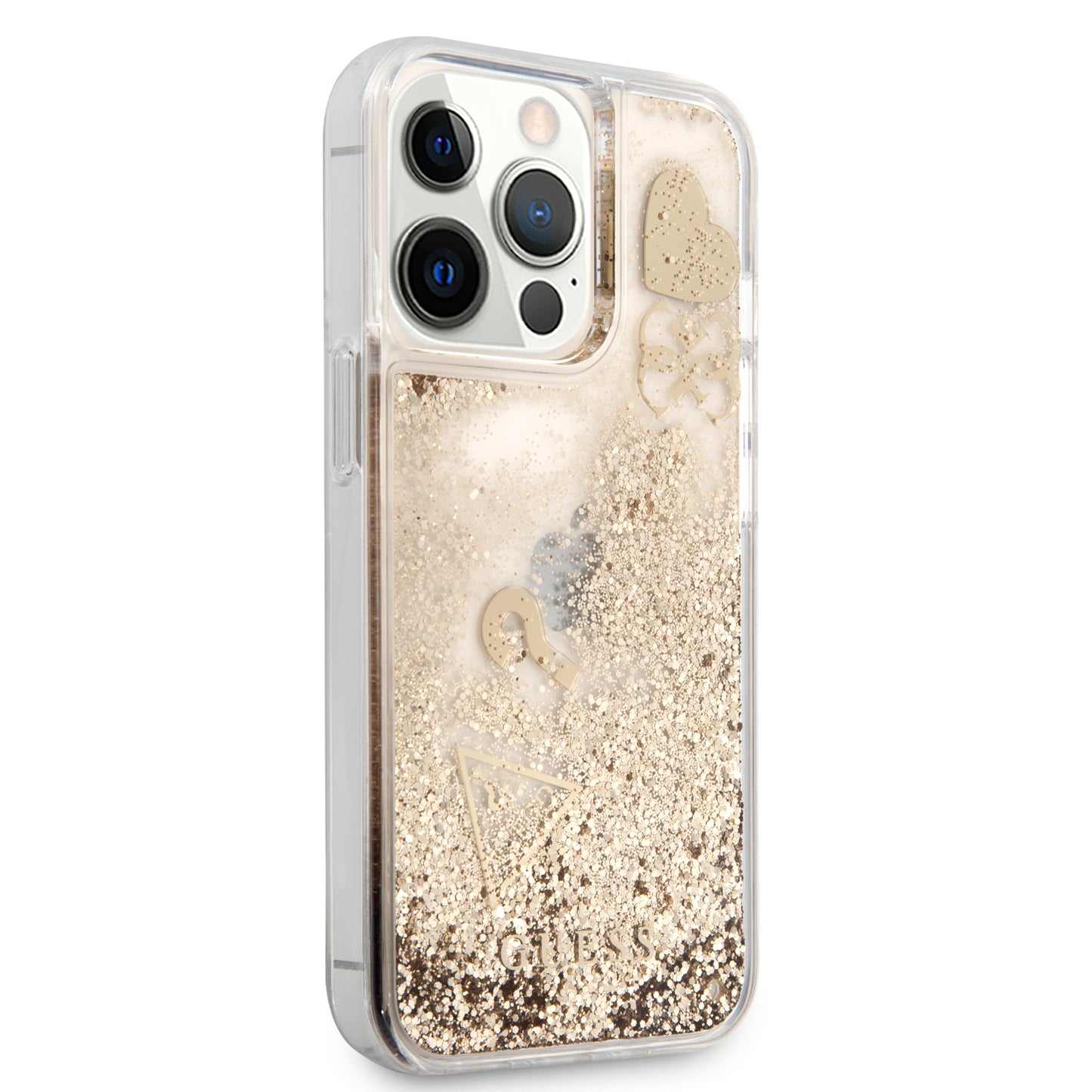 Case Guess Brillos Dorados para iPhone 13 Pro - Elegancia y Protección