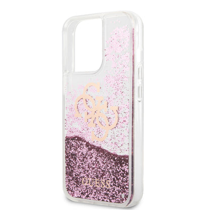 Case Guess Glitter Líquido 4G para iPhone 13 Pro - Rosa Elegante y Brillante