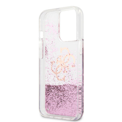 Case Guess Glitter Líquido 4G para iPhone 13 Pro - Rosa Elegante y Brillante