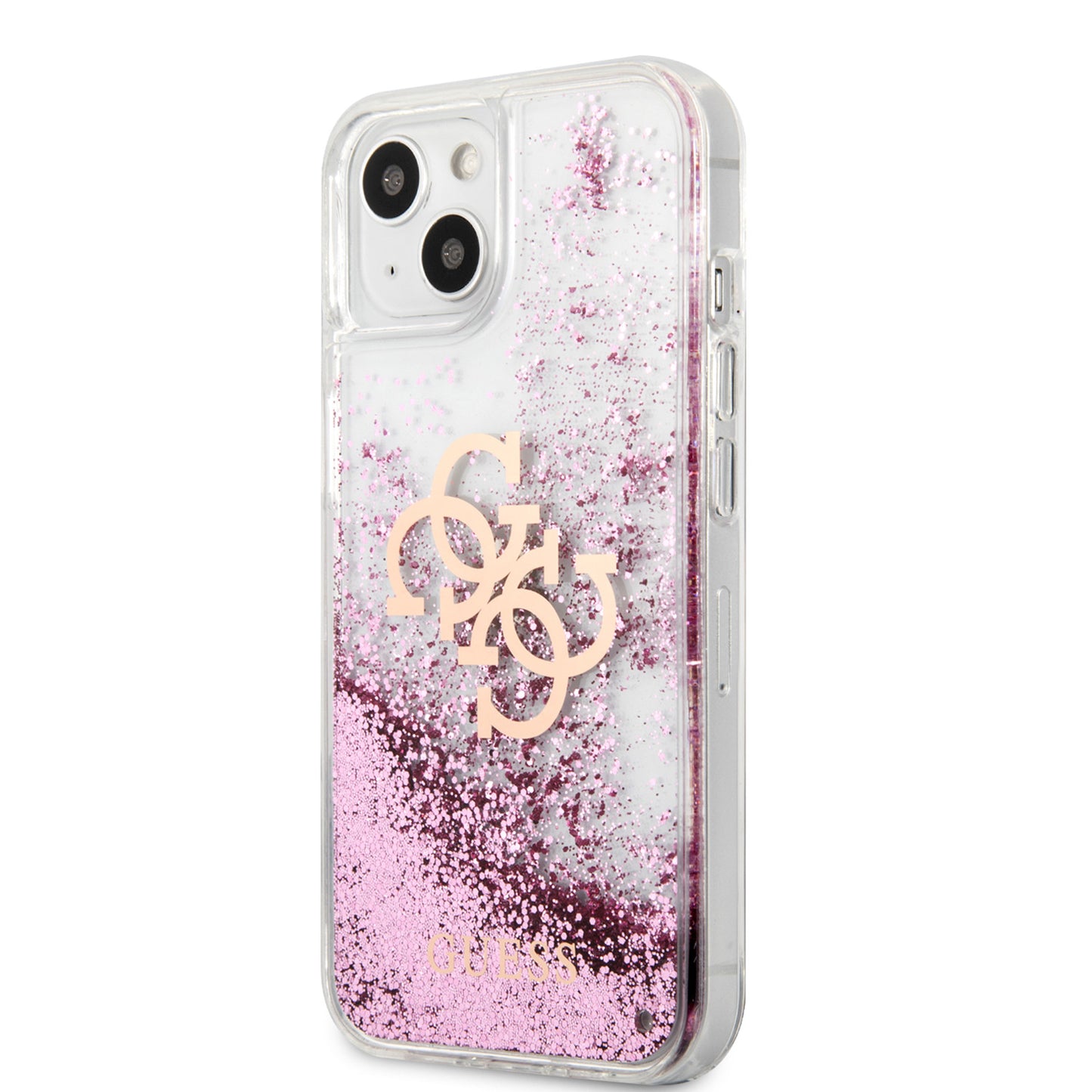 Case Guess TPU Glitter para iPhone 13 - Rosa Brillante y Elegante