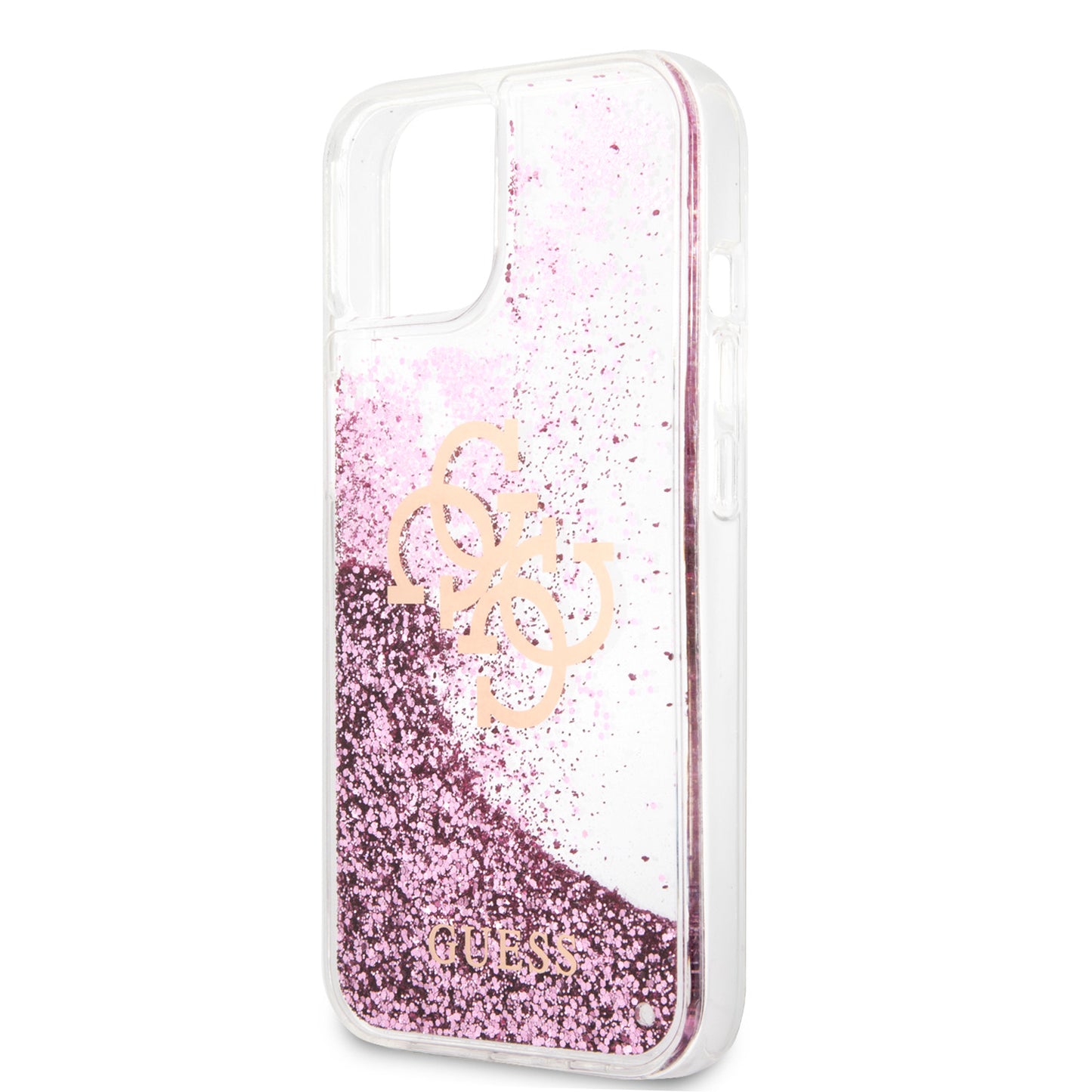 Case Guess TPU Glitter para iPhone 13 - Rosa Brillante y Elegante