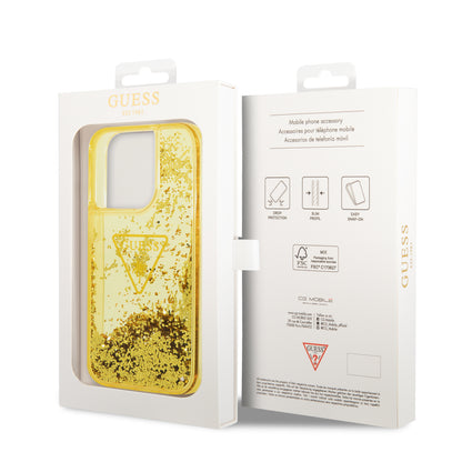 Case Guess Brillantina Amarillo para iPhone 14 Pro | Estilo y Protección Premium