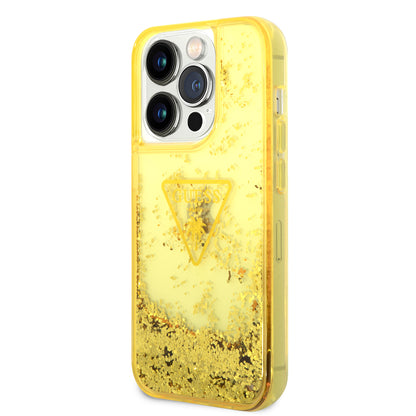 Case Guess Brillantina Amarillo para iPhone 14 Pro | Estilo y Protección Premium