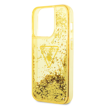 Case Guess Brillantina Amarillo para iPhone 14 Pro | Estilo y Protección Premium