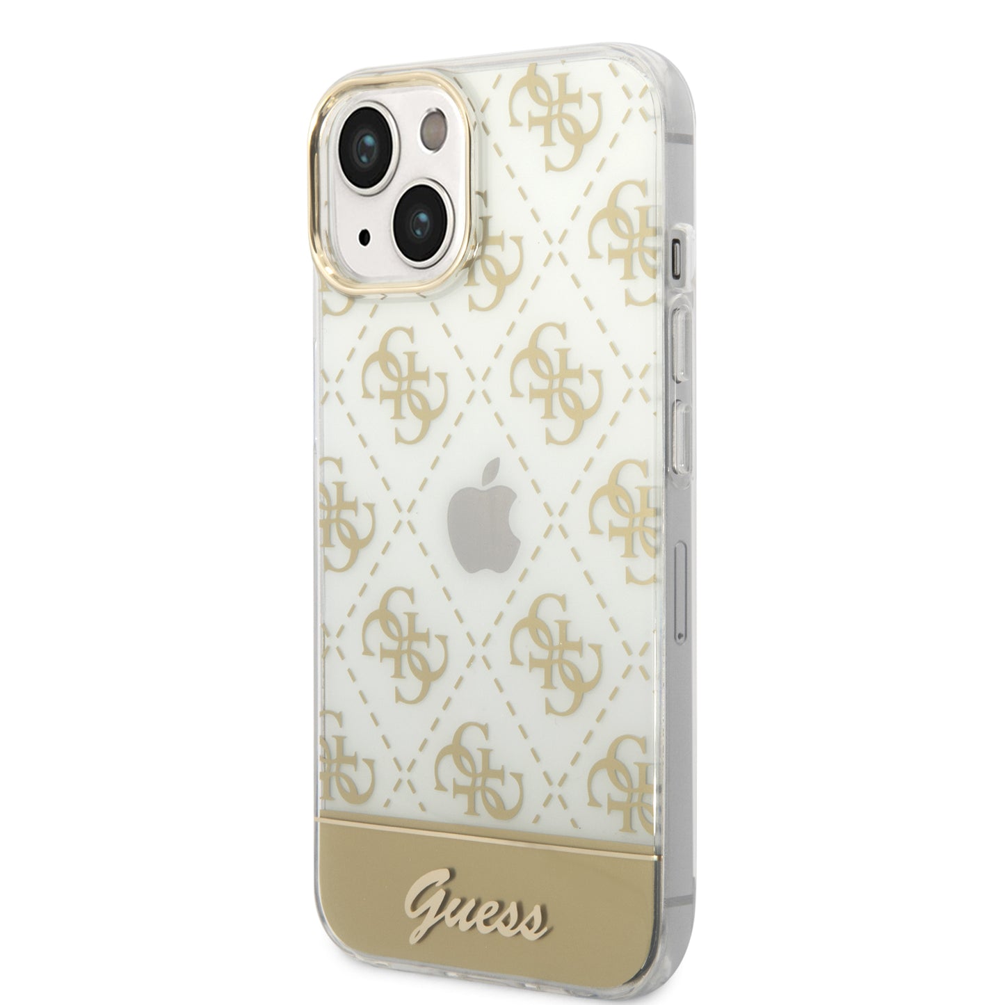 Funda Guess con Logo 4G Impreso para iPhone 14 Plus - Dorado | Case Original de Lujo