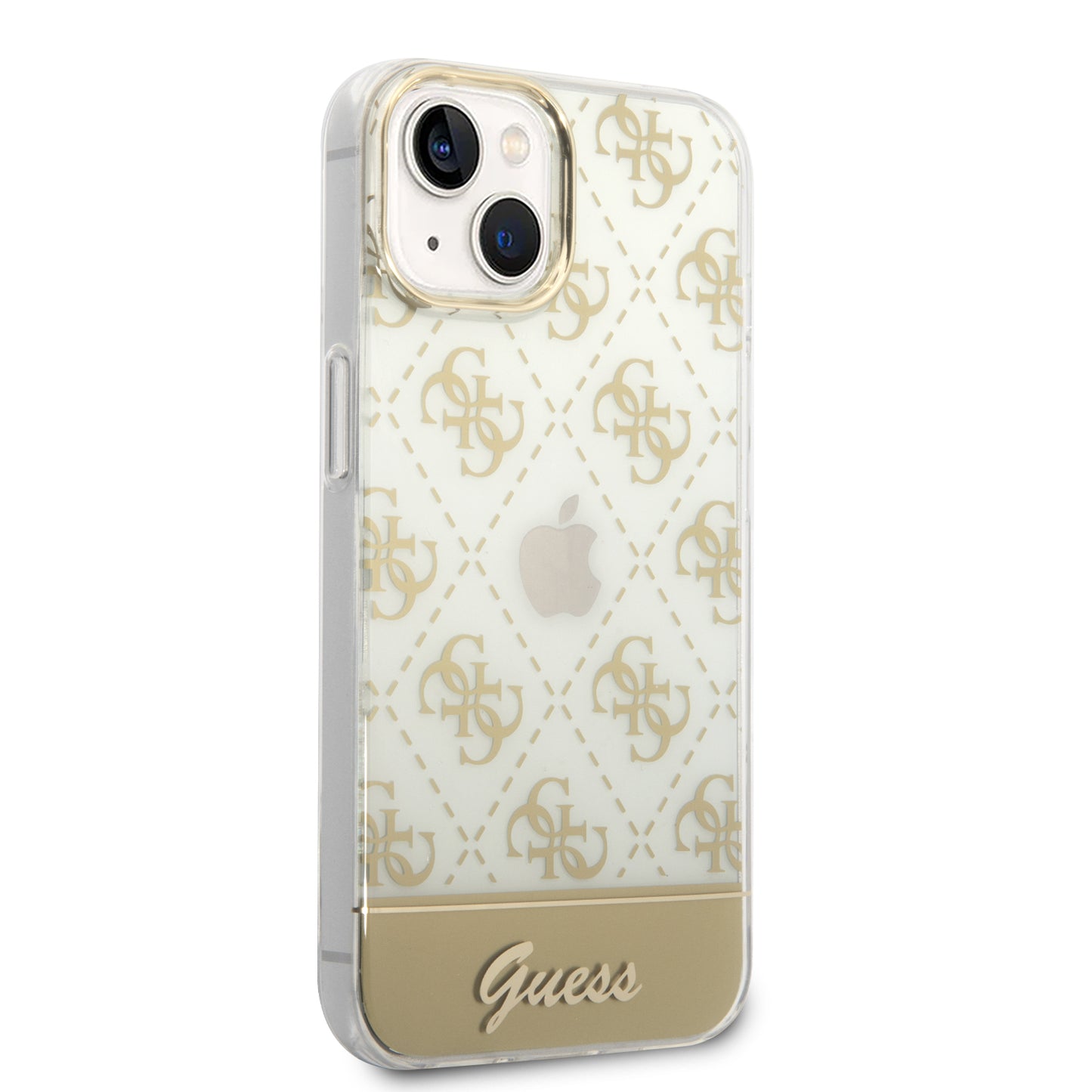 Funda Guess con Logo 4G Impreso para iPhone 14 Plus - Dorado | Case Original de Lujo