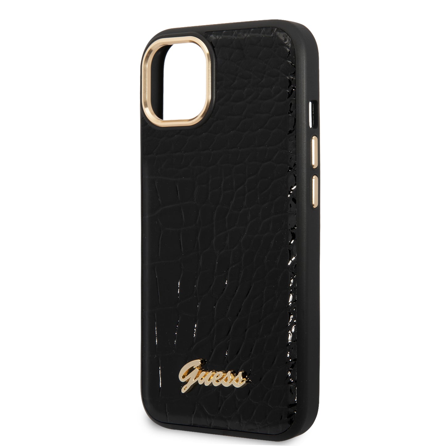 Funda Guess Tipo Piel de Cocodrilo Negra para iPhone 14 Plus – Estilo Premium