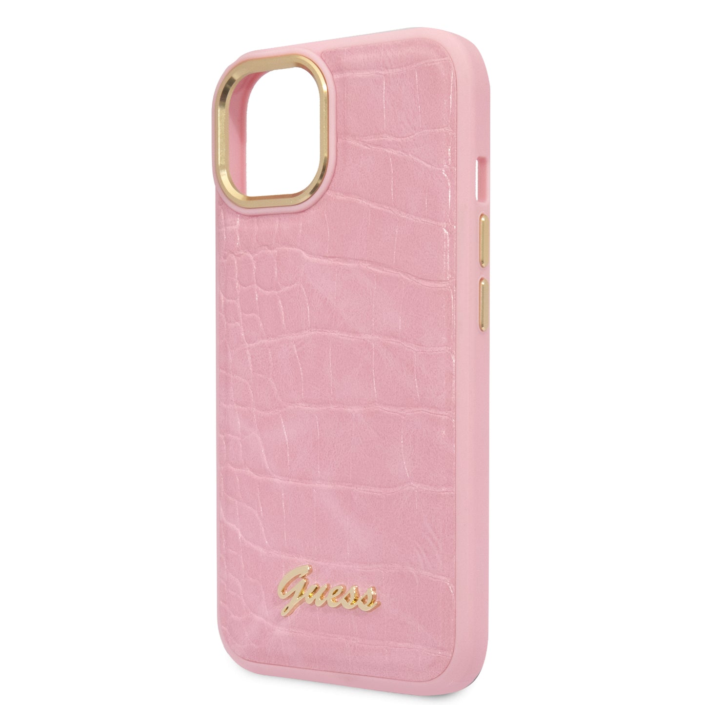 Funda Guess Tipo Piel de Cocodrilo Rosa para iPhone 14 Plus – Estilo Premium