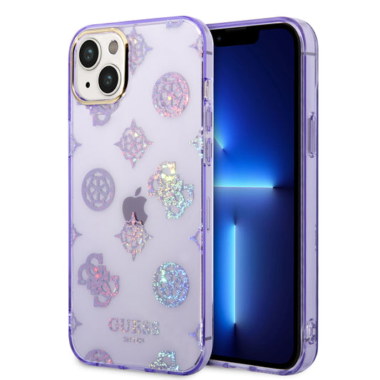 Funda Guess Peony Lila para iPhone 14 Plus – Diseño Floral Elegante