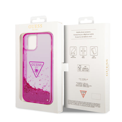 Case Guess Brillos Líquidos Rosa para iPhone 14 Plus | Estilo Glam y Protección
