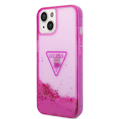 Case Guess Brillos Líquidos Rosa para iPhone 14 Plus | Estilo Glam y Protección