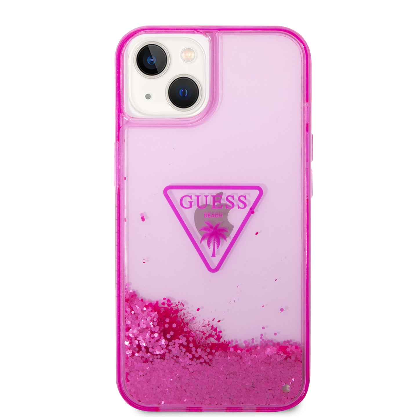 Case Guess Brillos Líquidos Rosa para iPhone 14 Plus | Estilo Glam y Protección