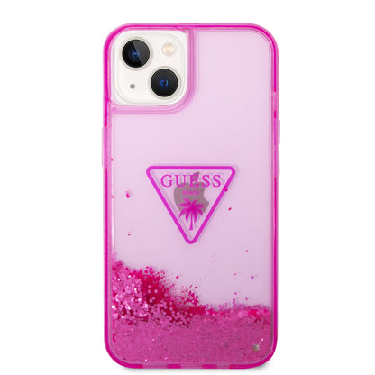 Case Guess Brillos Líquidos Rosa para iPhone 14 Plus | Estilo Glam y Protección
