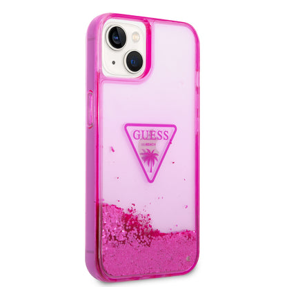 Case Guess Brillos Líquidos Rosa para iPhone 14 Plus | Estilo Glam y Protección
