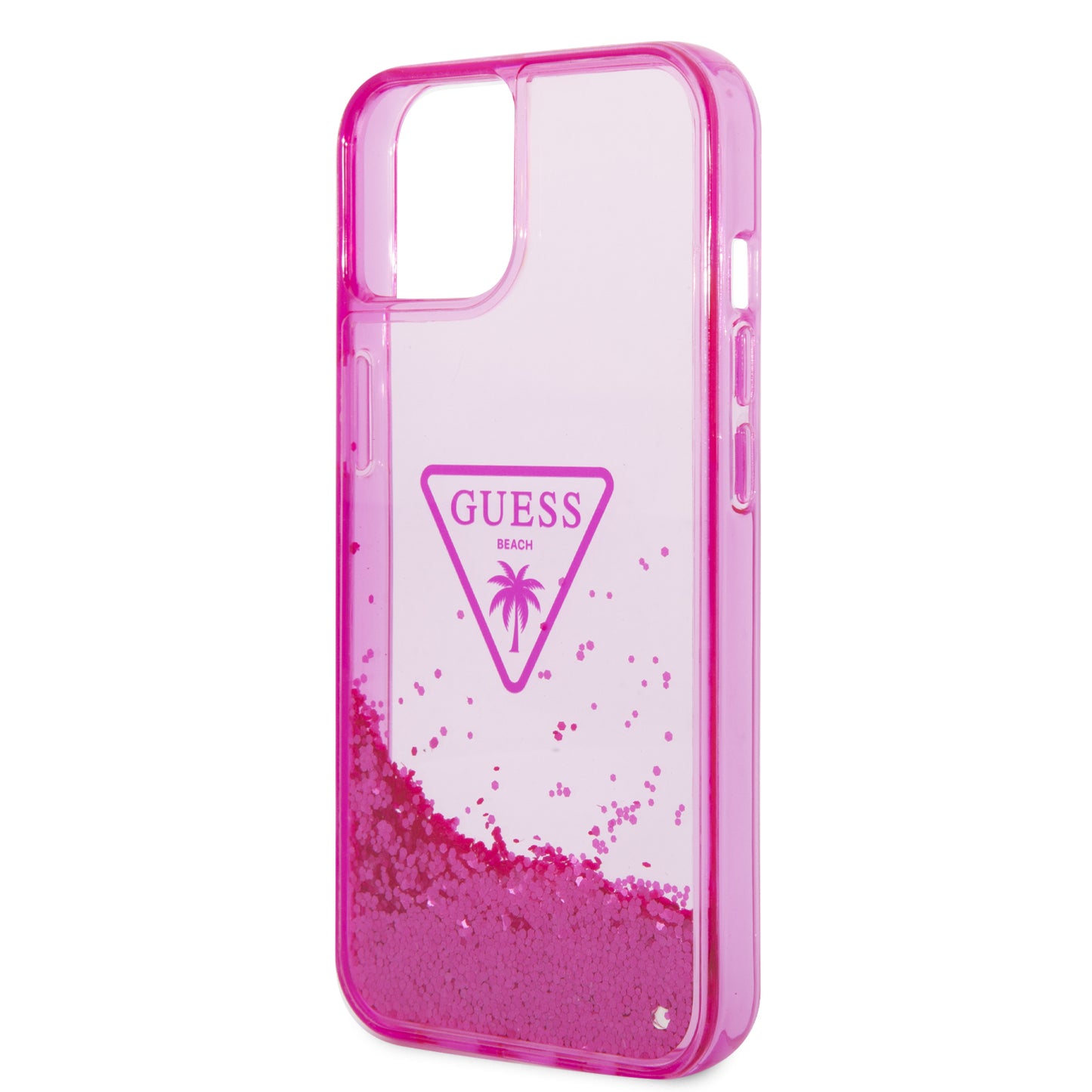 Case Guess Brillos Líquidos Rosa para iPhone 14 Plus | Estilo Glam y Protección