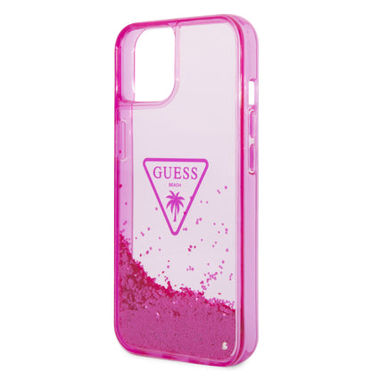 Case Guess Brillos Líquidos Rosa para iPhone 14 Plus | Estilo Glam y Protección