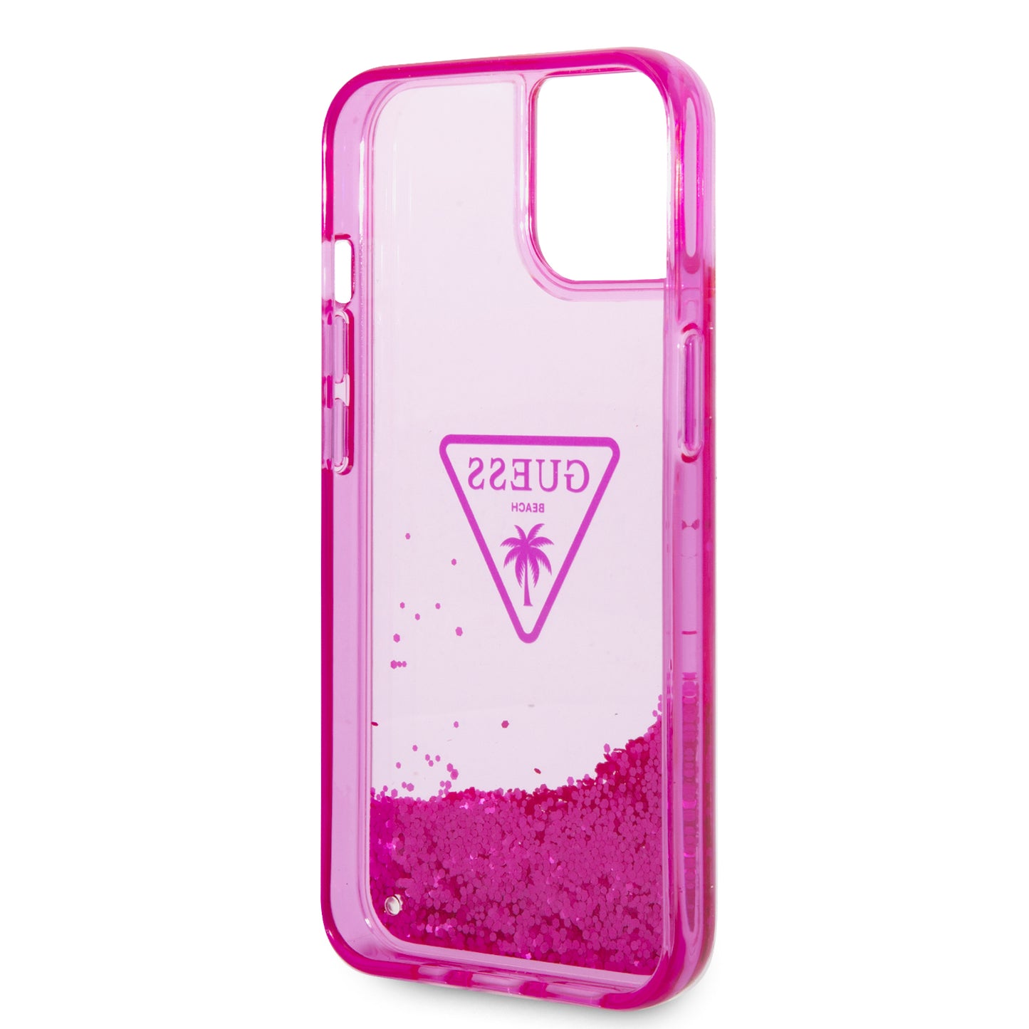 Case Guess Brillos Líquidos Rosa para iPhone 14 Plus | Estilo Glam y Protección
