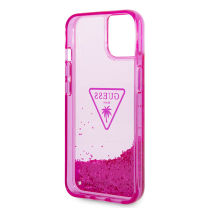 Case Guess Brillos Líquidos Rosa para iPhone 14 Plus | Estilo Glam y Protección