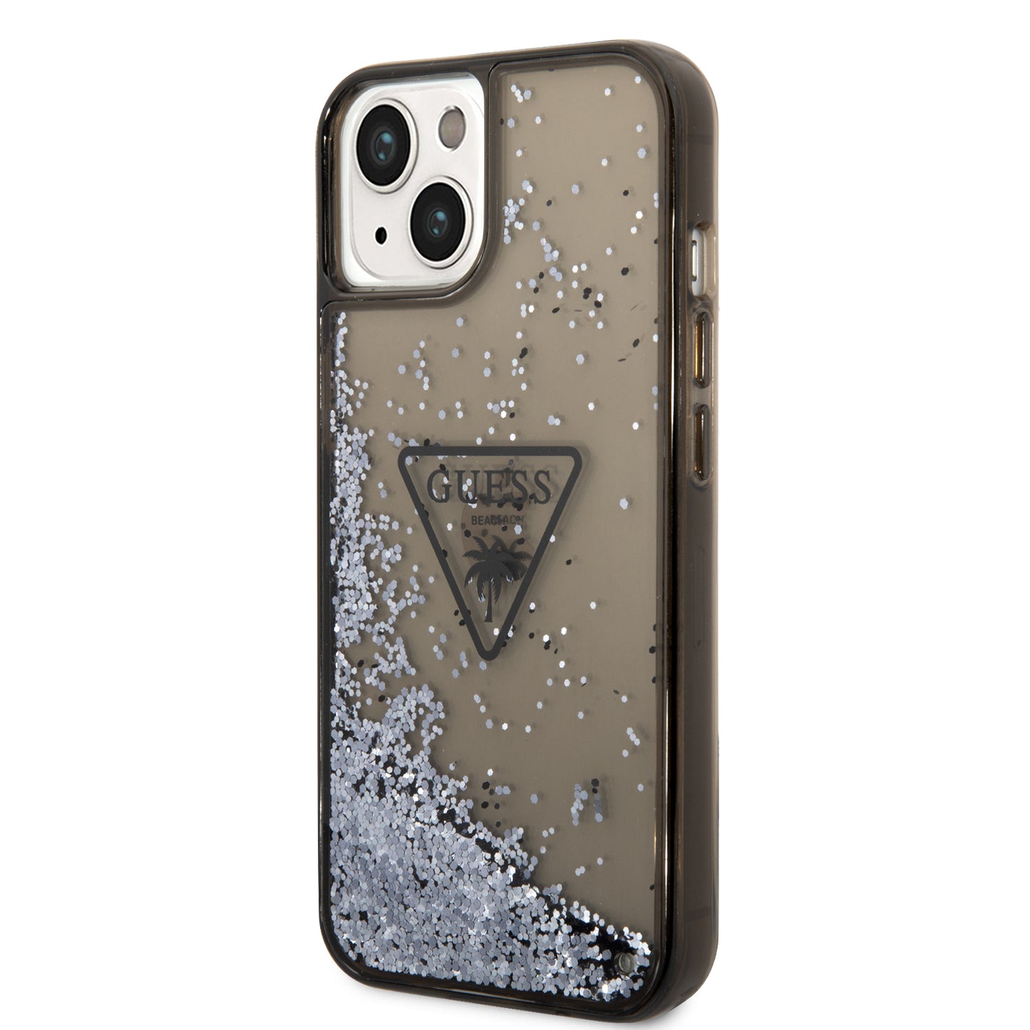 Case Guess Brillos Líquidos para iPhone 14 Plus – Funda Original Negra con Glitter