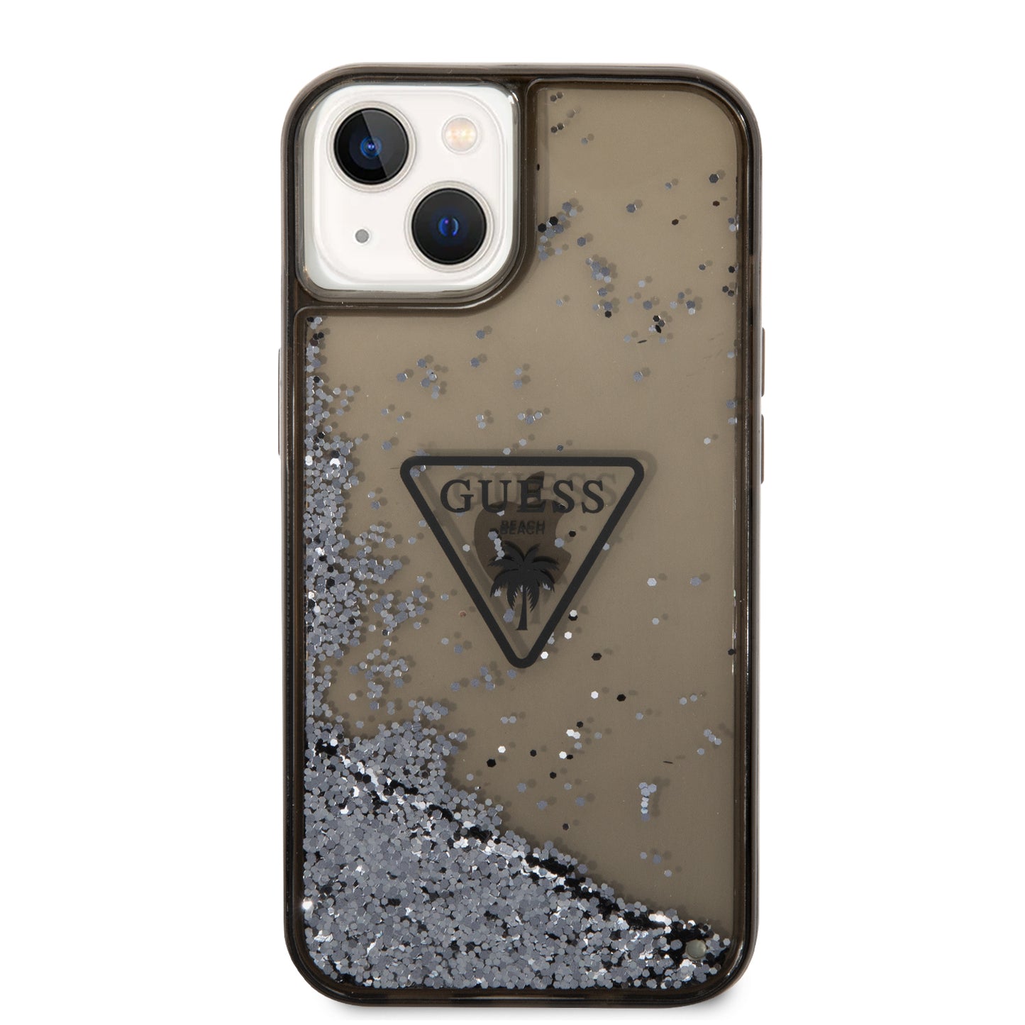 Case Guess Brillos Líquidos para iPhone 14 Plus – Funda Original Negra con Glitter