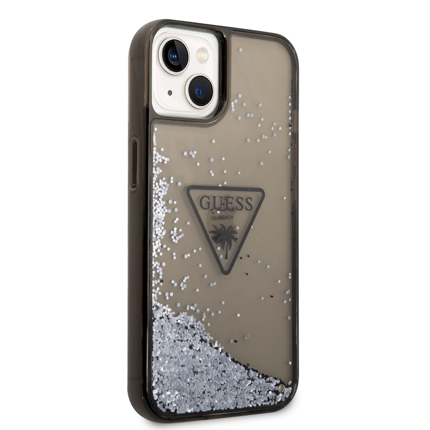 Case Guess Brillos Líquidos para iPhone 14 Plus – Funda Original Negra con Glitter