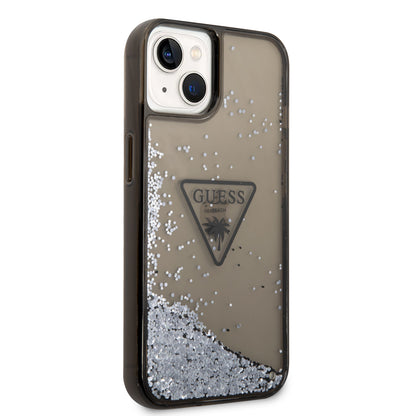 Case Guess Brillos Líquidos para iPhone 14 Plus – Funda Original Negra con Glitter
