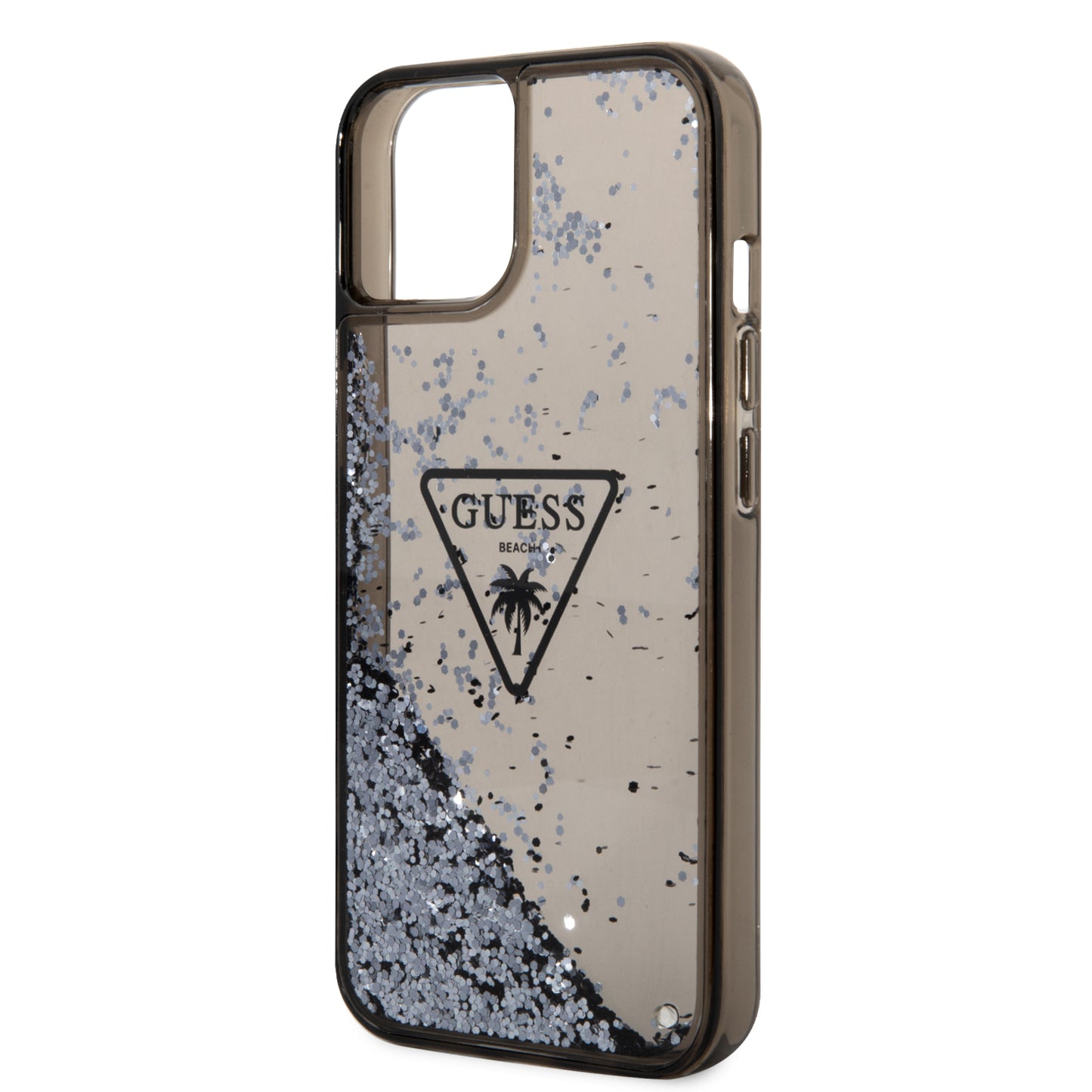 Case Guess Brillos Líquidos para iPhone 14 Plus – Funda Original Negra con Glitter