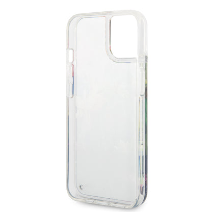 Case Guess Flores con Brillos para iPhone 14 Plus – Funda Azul Original