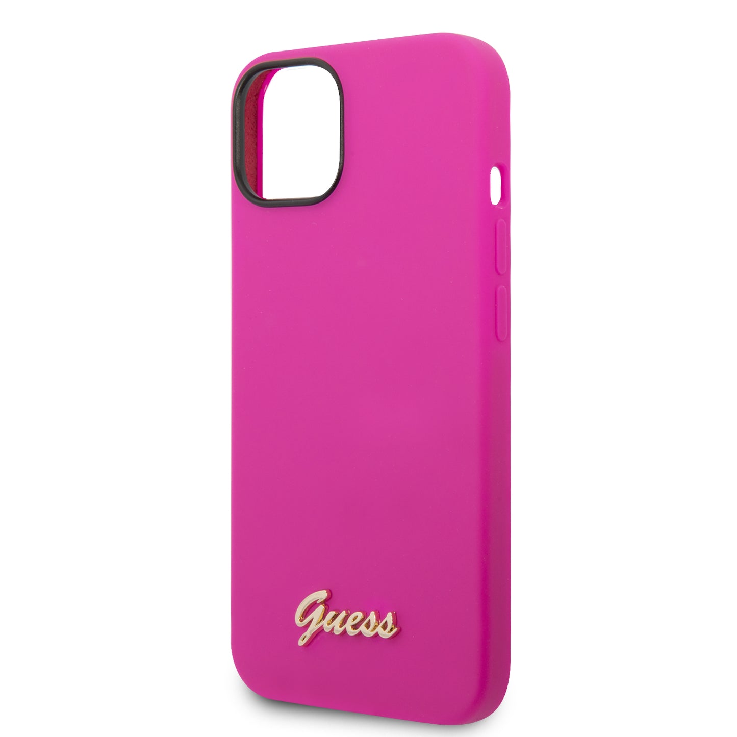 Case Guess Silicón Rosa para iPhone 14 Plus – Funda Original Suave y Protectora