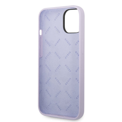 Case Guess Silicón Lila para iPhone 14 Plus – Funda Original Suave y Protectora