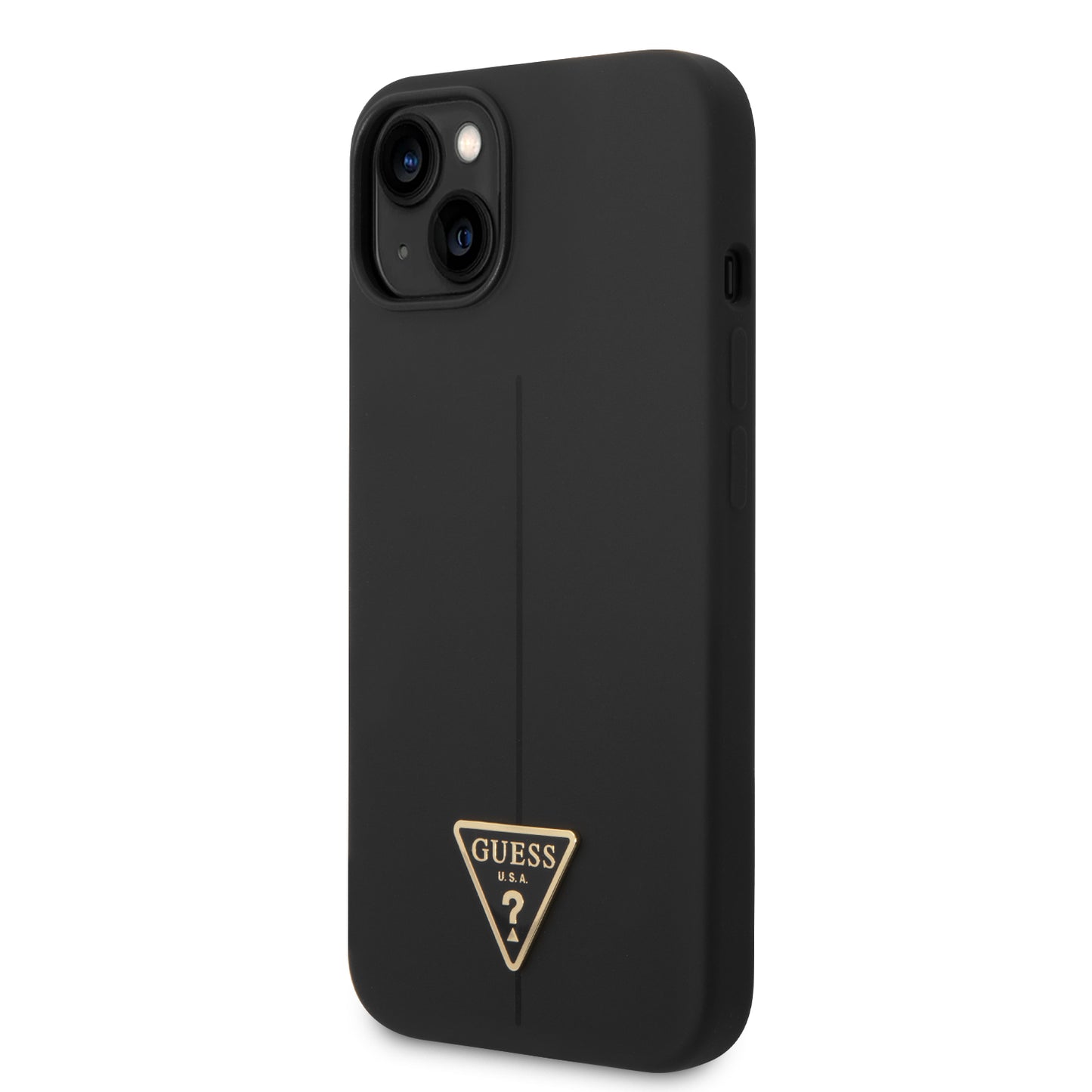 Case Guess Silicon Logo Triángulo iPhone 14 Plus Negro | Elegancia y Protección Premium