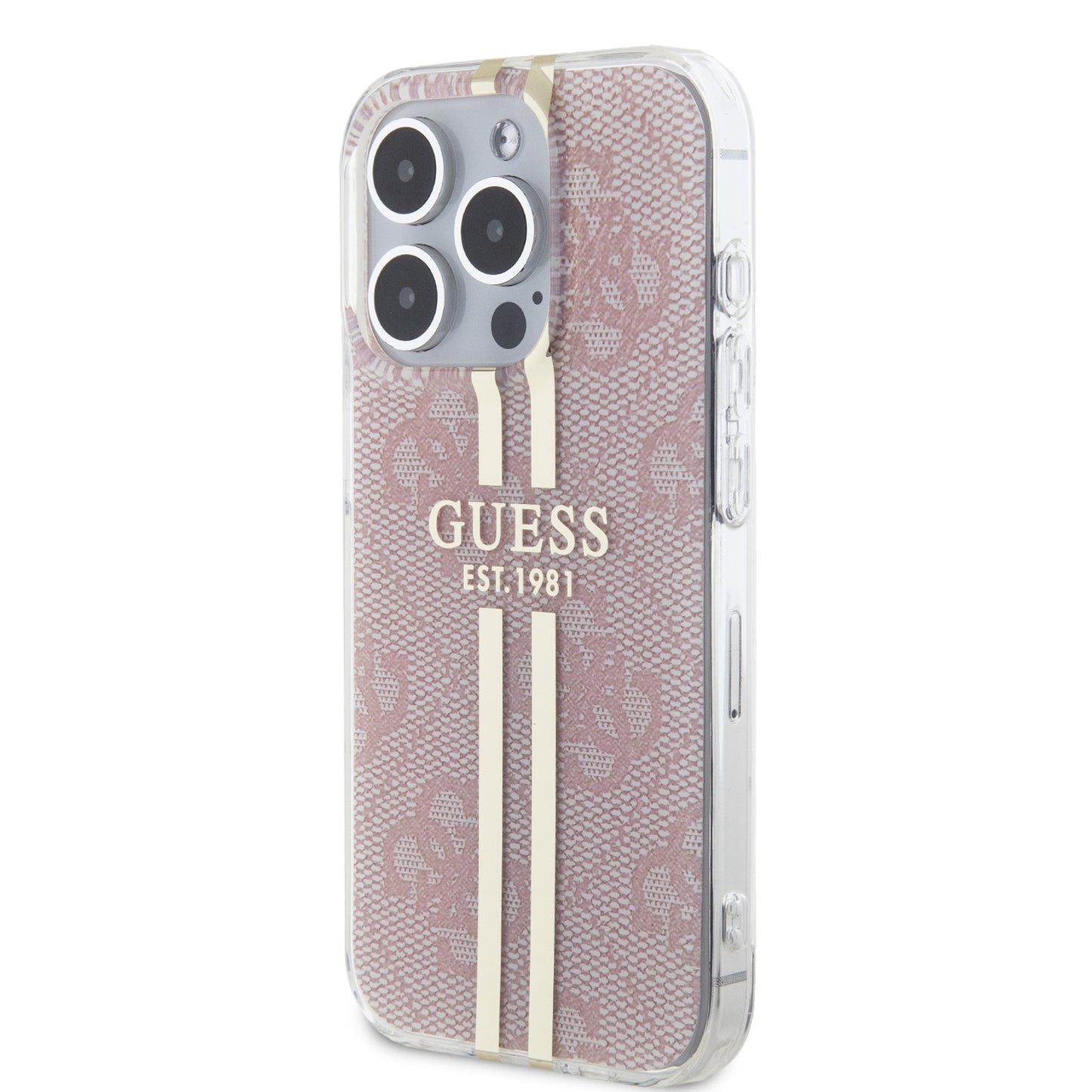 Case Guess Brillos Rosa para iPhone 15 - Funda de Lujo y Estilo