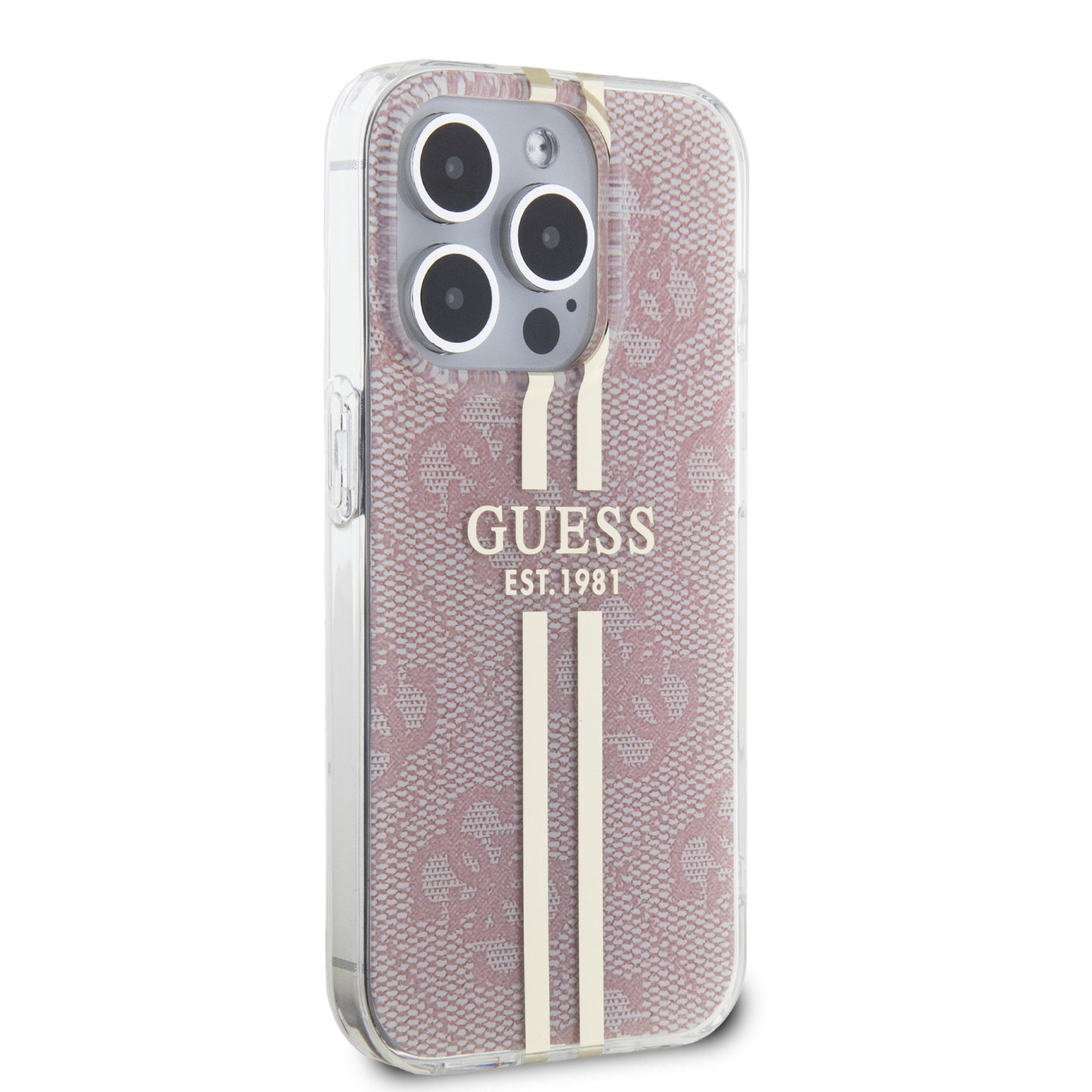 Case Guess Brillos Rosa para iPhone 15 - Funda de Lujo y Estilo