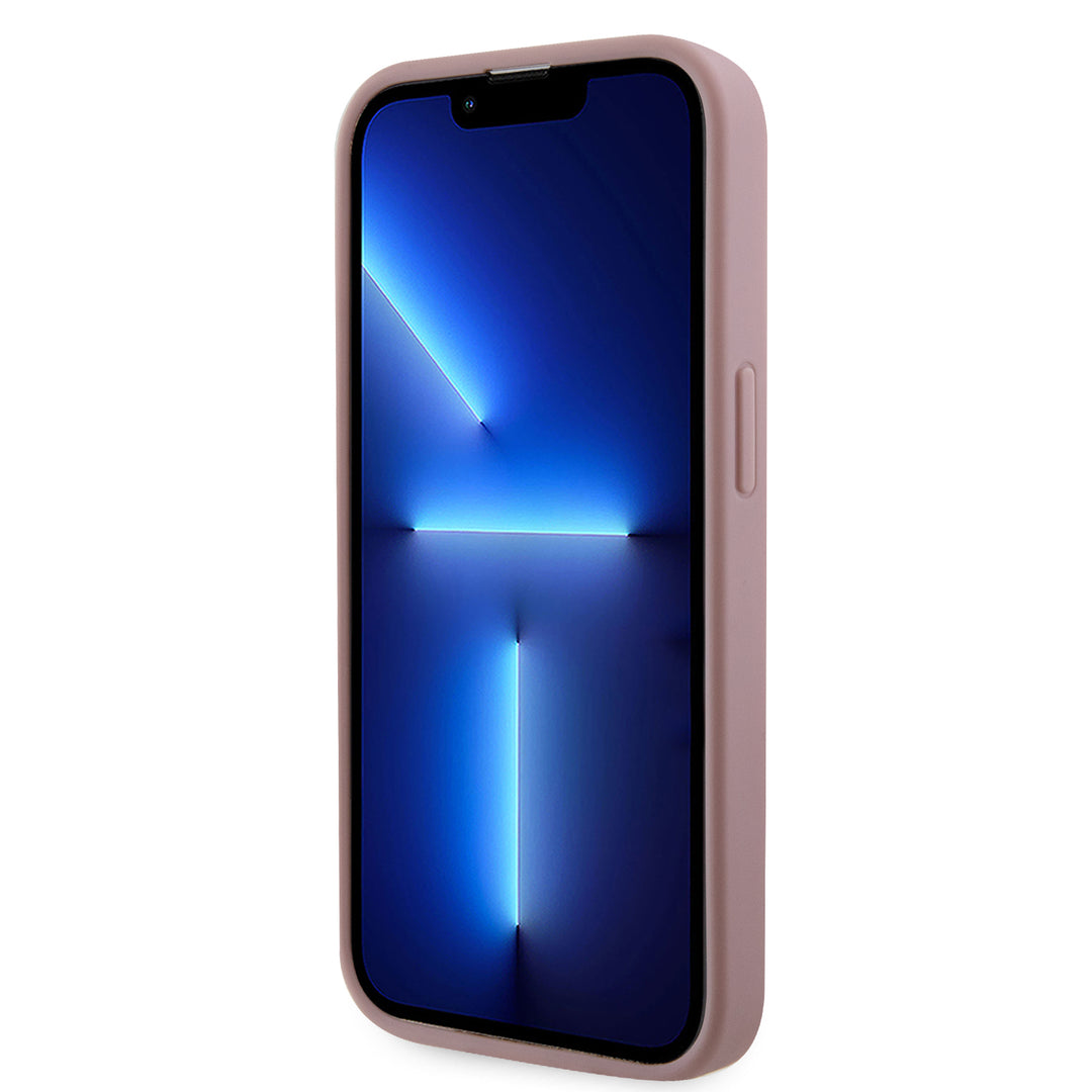 Funda Guess Pedrería Logo Triángulo para iPhone 15 Pro - Rosa Glamour y Elegancia
