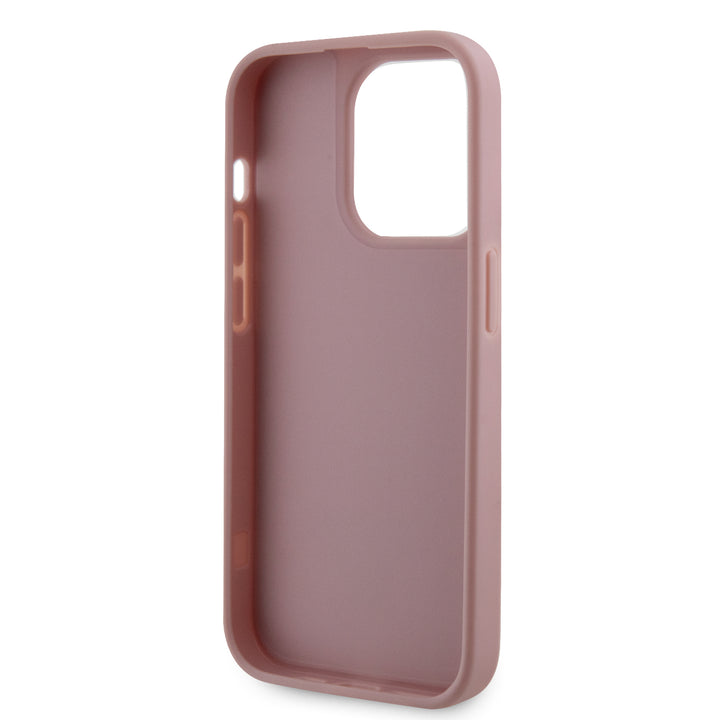 Funda Guess Pedrería Logo Triángulo para iPhone 15 Pro - Rosa Glamour y Elegancia